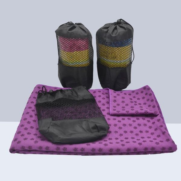 

non yoga mat cover towel sport fitness exercise pilates blanket with bag (purple)