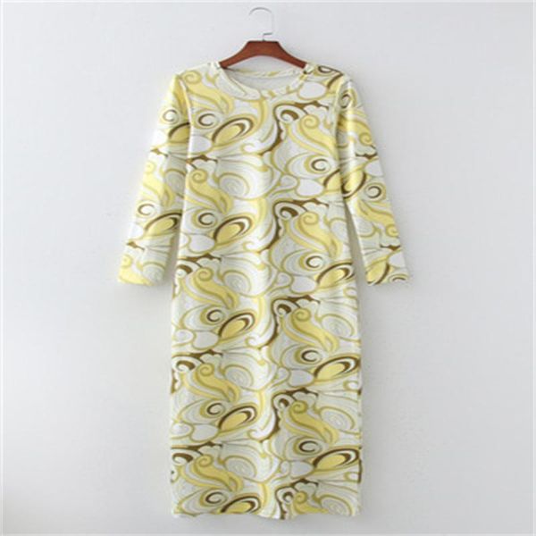 

casual dresses slim elegant women trendy 2021 summer style round neck pullover print long-sleeve dress, Black;gray