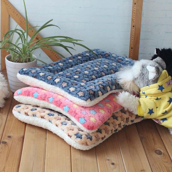 

kennels & pens warm soft fleece pet mat travel cat litter dog blanket puppy cushion pad bed 5 size for small and large dogs