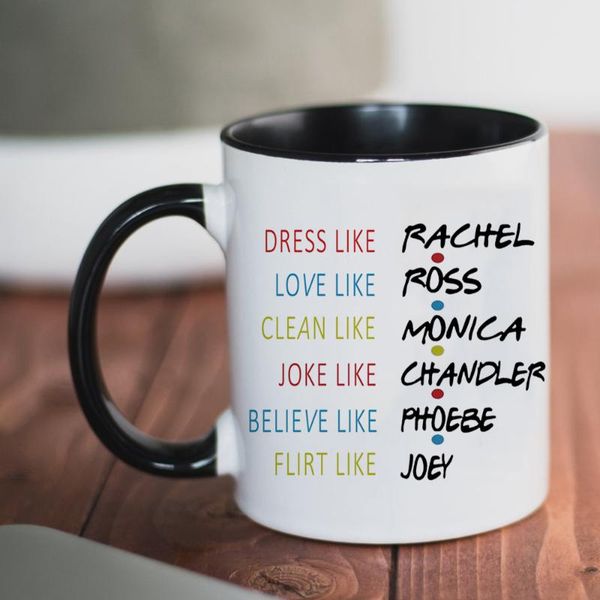 

mugs friends tv show coffee gift 11oz black ceramic home tea mug travel milk cups