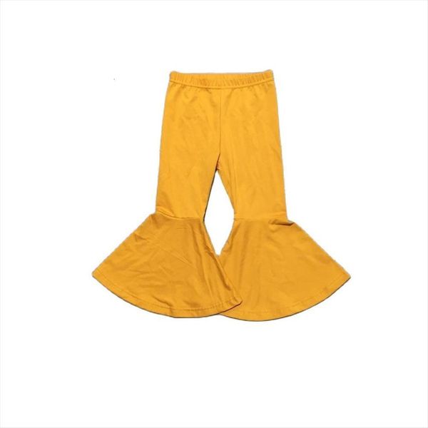 

baby girls children clothes black cow milk silk solid color ruffles bell bottoms pants, Blue