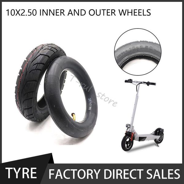 

motorcycle wheels & tires tuovt 10x2.50 inner tube outer tyre for folding electric scooter 10 inch non-slip wear-resistant tire accessories