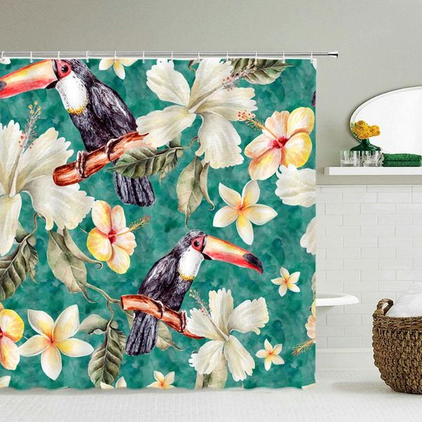 

shower curtains waterproof curtain flowers birds printed bath polyester fabric bathroom home decor with 12 hooks