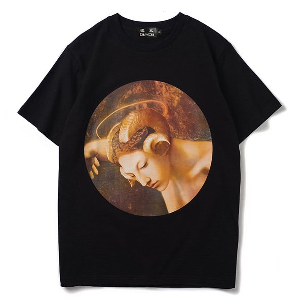 

2021 new shofar orc cotton tee print short sleeve men's short-sleeved cartoon parttern t-shirt women t shirts|streetwear r1s5, White;black