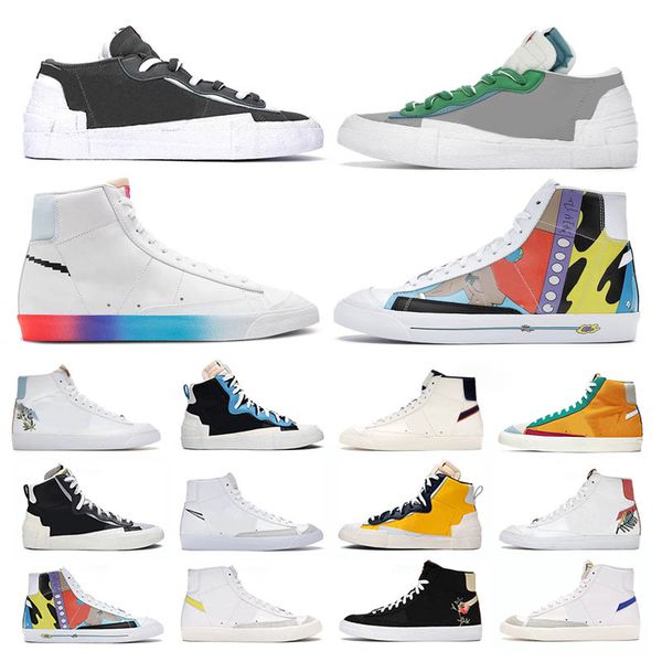 

blazer mid 77 vintage low men women casual shoes forest green city pride chicago habanero red iron grey thermal white multi color mens train, Black