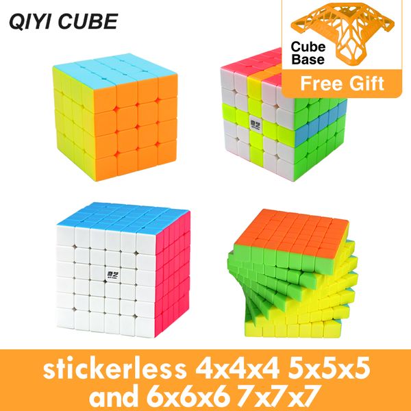 

qiyi cube 2x2x2 3x3x3 4x4x4 5x5x5 6x6x6 7x7x7 magic cube professional stickerless warrior s cubo magico toys