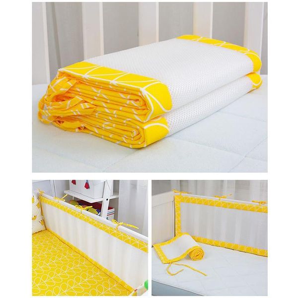 

2pcs/set breathable summer baby bedding bumper collision half around baby crib bumpers bedding cotton printing safety rails