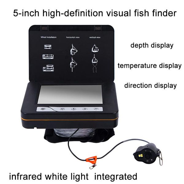 

cameras wf15 30m 5" color monitor underwater fishing camera ice ocean fish finder wireless depth display function