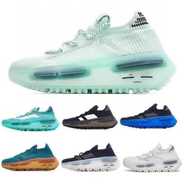 

s1 edition designer mens women running shoes 1 cloud white mint green friends and family sock knit mesh waffle run tenis trainers sports sne