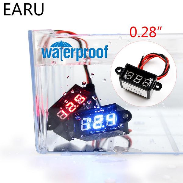 

voltage meters motorcycle car boat diy waterproof 0.28'' dc2.5-30v digital led mini display module voltmeter tester panel meter ga