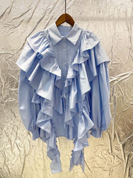 

women's blouses & shirts 2021 autumn casual women ruffles loose long sleeve shirt blouse for female rmsx 6.28, White