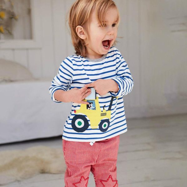

clothing sets spring toddler boys girls clothes kids cartoon excavator cotton t shirts+ pants 2 pcs suit baby costumes outfit, White