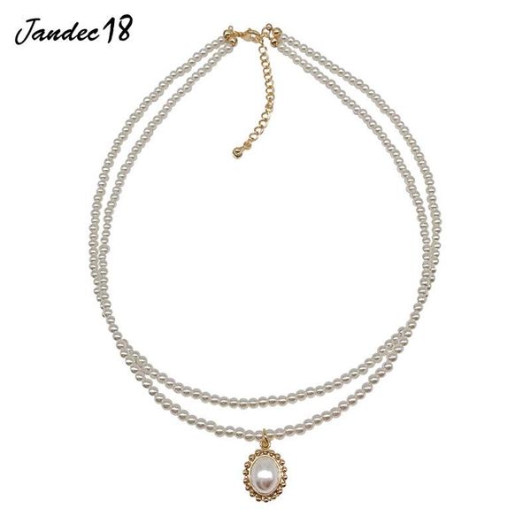 

pendant necklaces elegant double layer collares exquisite choker aesthetic clavicle chain charm pearl necklace women jewelry accessories, Silver