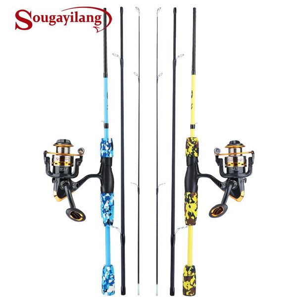 

rod reel combo sougayilang 1.7m fishing 3 sections spinning 13+1bb 5.5:1 gear ratio tackle