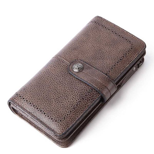 

wallets 2021 multi genuine leather wallet men fashion casual long holder male business bank card case multifunctional purse, Red;black