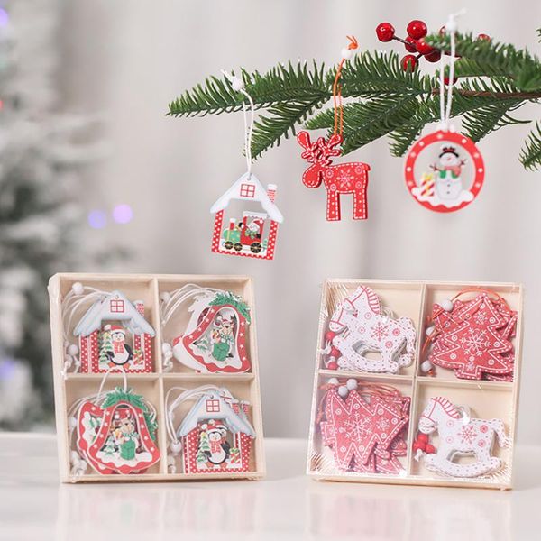 

christmas decorations 12pcs 6cm year natural wood with rope ornaments pendant hanging gift xmas tree decor home wedding decoration