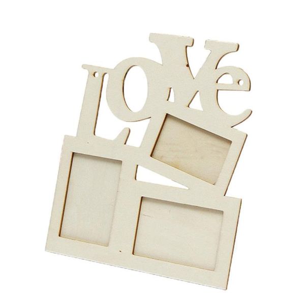 

frames hollow love wooden po frame white base diy picture art decor
