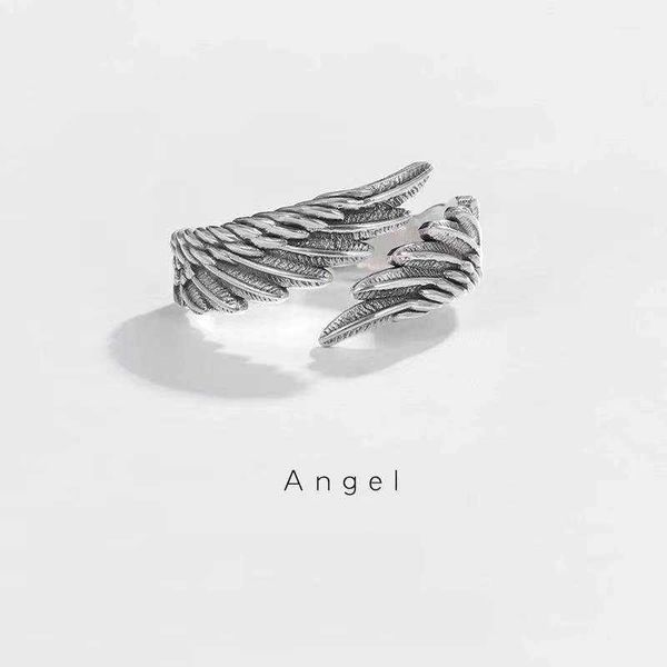 Anjo e Diabo S925 Sterling Prata Casal Anel Personalidade Criativo Macho e Feminino Amigos Anel Moda Amantes Amor Presente X0715