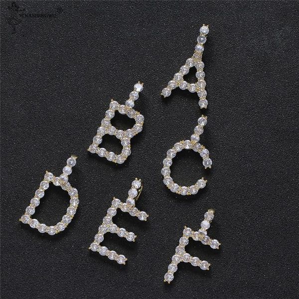 

pendant necklaces zircon tennis 26 initials & for men women fashion hip hop punk jewelry accessories with 4mm chain, Silver