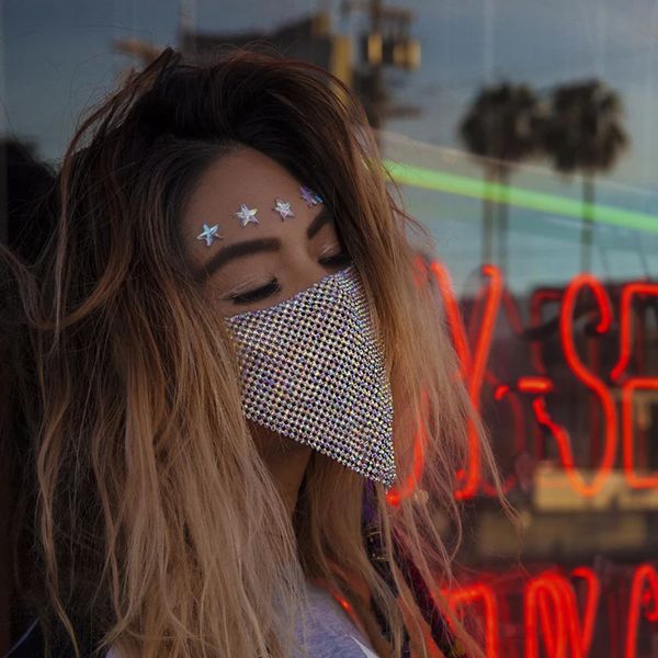 

mask new makeup ball mask halloween new fashion half face party diamond mask