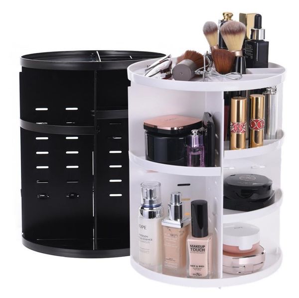 

1pc rotating makeup organizer 360 degree rotating makeup cosmetic rack holder organizer storage box case jewelry