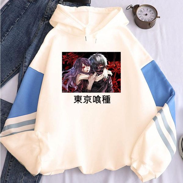 

men's hoodies & sweatshirts japanse anime tokyo ghoul ken kaneki gedrukt sweatshirt mannen/vrouwen lange mouwen pulloveres streetwear d, Black