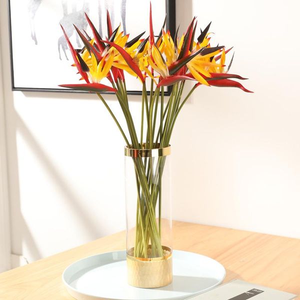 

1pcs pu real touch heaven bird artificial plants 58cm simulation flower floral branch for home party l wedding decoration