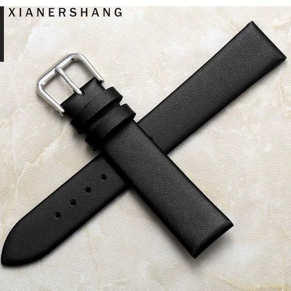 

watch bands xianershang accessories genuine leather band 12mm-22mm cowhide watchbands pin buckle waterproof watches strap 20mm, Black;brown