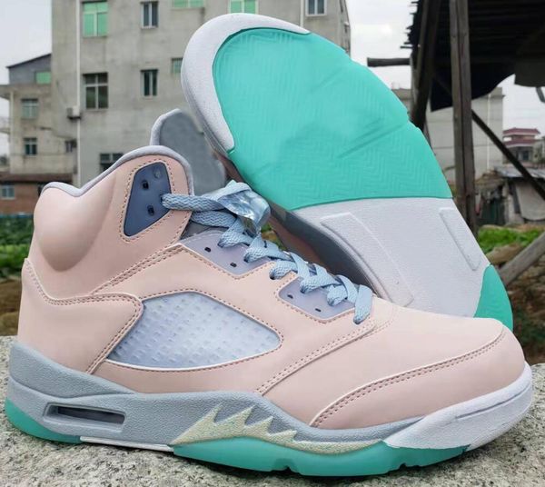 

jumpman 5 easter mens basketball shoes 5s egal pink ghost-copa outdoors sneakers dv0562-600 with box us 7-13