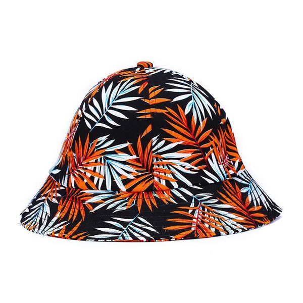 

cloches 2021 print leaf panama bucket hat women men hip hop cap couple fisherman hats fashion summer outdoor fishing traveling caps, Blue;gray