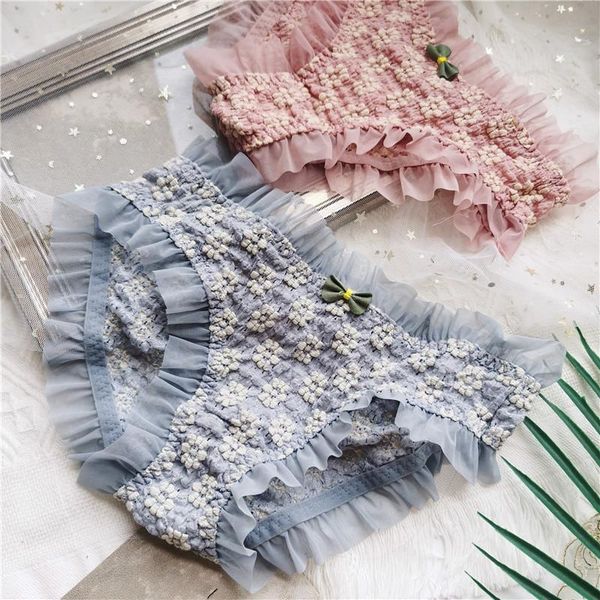 

women's panties cotton underwear lace fashion flower comfort briefs low waist seamless lovely underpants female lingerie, Black;pink