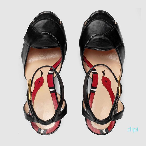 6 cm Katı Platform Gladyatör Sandalet Kadın Yılan Takozlar Topuklu Pompalar Escarpins Parti Düğün Ayakkabı Mary Jane Black 01