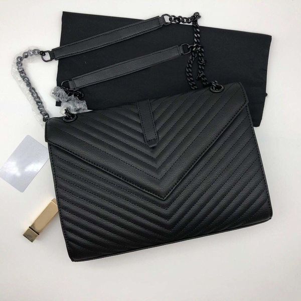 

classical designer handbags women shoulder big tote nice handbag purse chain clutch fanny bag, Black