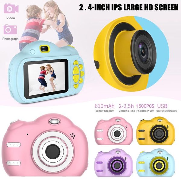 

digital cameras mini kids slr hd 1080p video camera 2.4 color display pography props cute baby child birthday gift outdoor