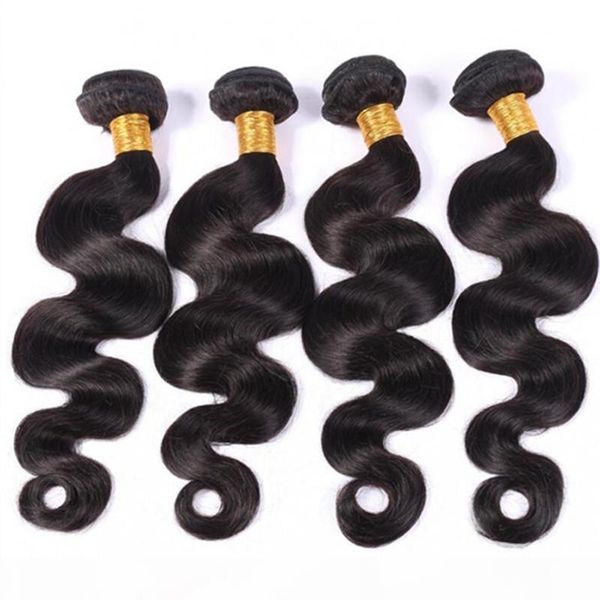 

100% human brazilian peruvian hair body weave narural color bundles, Black