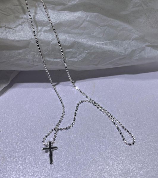 

925 sterling silver necklace cross sparkling necklace for women round cake chain female short neck fine jewelry korean