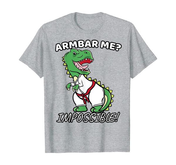 

armbar me impossible shirt jiu jitsu martial arts t-rex gift t-shirt, White;black