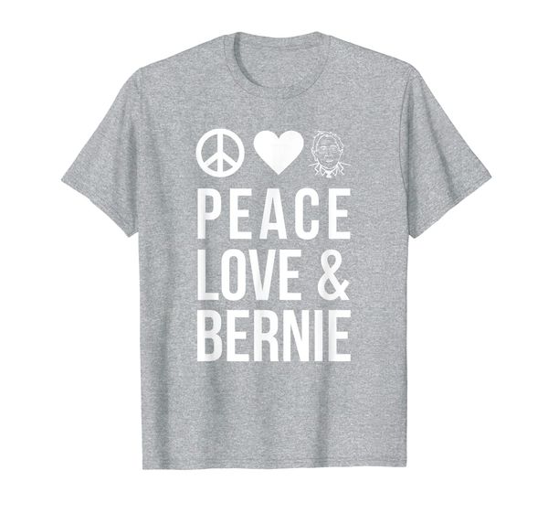 

peace love and bernie funny sanders for president t-shirt, White;black