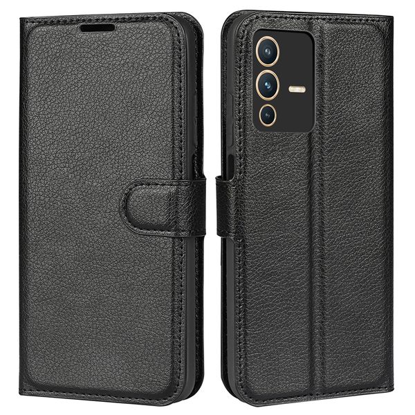 

litchi pattern flip magnetic pu leather wallet stand phone cases for vivo iqoo neo 5g u5 z5 8 s12 y76s y74s x70 pro plus y21s y33s lychee gr