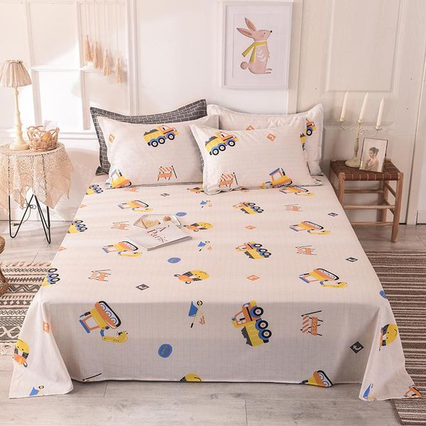 

sheets & sets cotton cartoon series bed soft sheet bedsheet queen king size covers flat for children adults#a