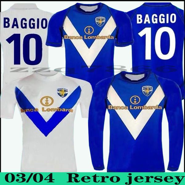 

03 04 retro brescia baggio calcio soccer jerseys home away caracciolo pirlo futbol mauri vintage football camiseta classic long sleeve short, Black;yellow