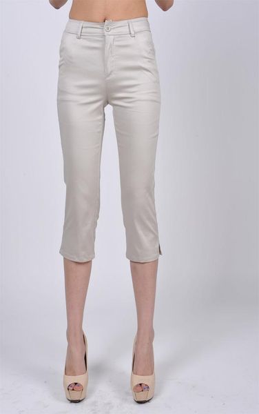 

women's pants & capris korean style office ladies calf length pencil women plus size summer 3/4 trouser lycra straight leg 4xl 5xl 6xl, Black;white