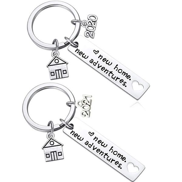 Новый Home KeyChain 2020 2021 Домохозяйственный подарок для нового домовладельца Дом ключей Moving в ключевых цепочках Ювелирные изделия из агента по недвижимости J0306