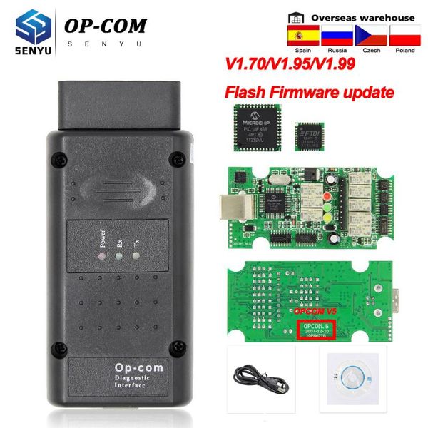

code readers & scan tools opcom v5 for 1.70 1.95 1.99 flash firmware update pic18f458 ftdi op com obd 2 obd2 scanner auto car diagnosti
