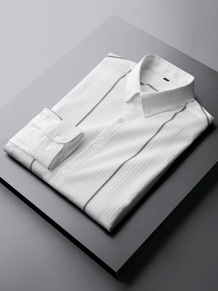 

men's casual shirts 2021 spring summer fashion long sleeve shirt solid slim fit male social business dress men clothing -4xl a159, White;black