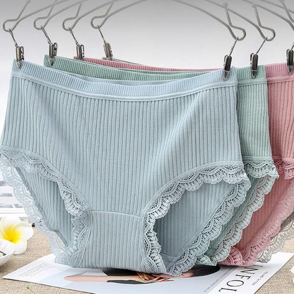 

2021 new 2 pairs/lot women's briefs comfortable cotton middle-waisted thread underwear women ultra-thin panties, Black;pink
