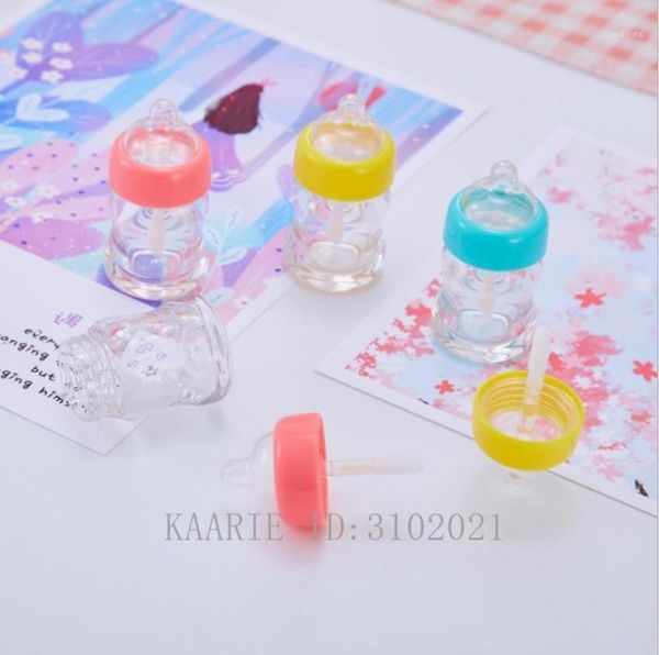 

storage bottles & jars 10-100pcs 7ml milk bottle lip gloss tube empty lipgloss plastic transparent/yellow/pink cosmetic container