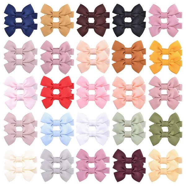 25 Farben Mädchen Mini Haarschleifen 2 Zoll Schleife Einfarbiges Design Baby Mädchen Elegante Haarschneidemaschine Kinderzubehör