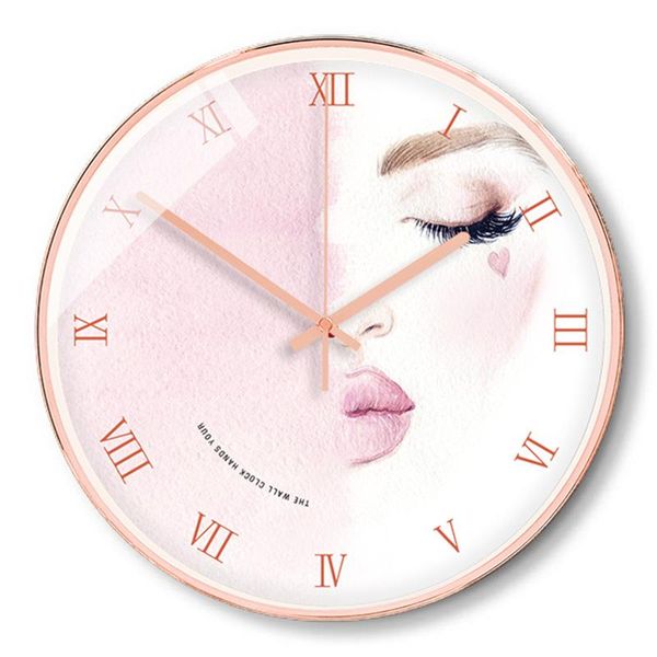 

wall clocks pink clock modern design vintage rustic shabby quiet art watch home decoration 2021 selling decor 50a059