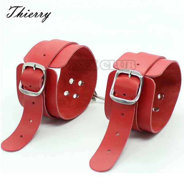 

thierry genuine leather handcuffs anklecuffs bondage restraints slaves desires bondage toys games for adults couples